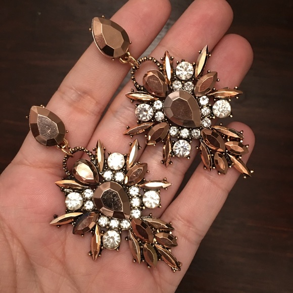 Brown Crystal Earrings - Picture 3 of 7